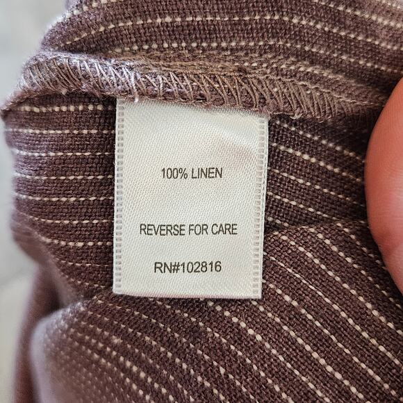 Garnet Hill Dress Women’s 10 Linen Drop-Waist Purple Stripe Summercore Breezy - Picture 10 of 11